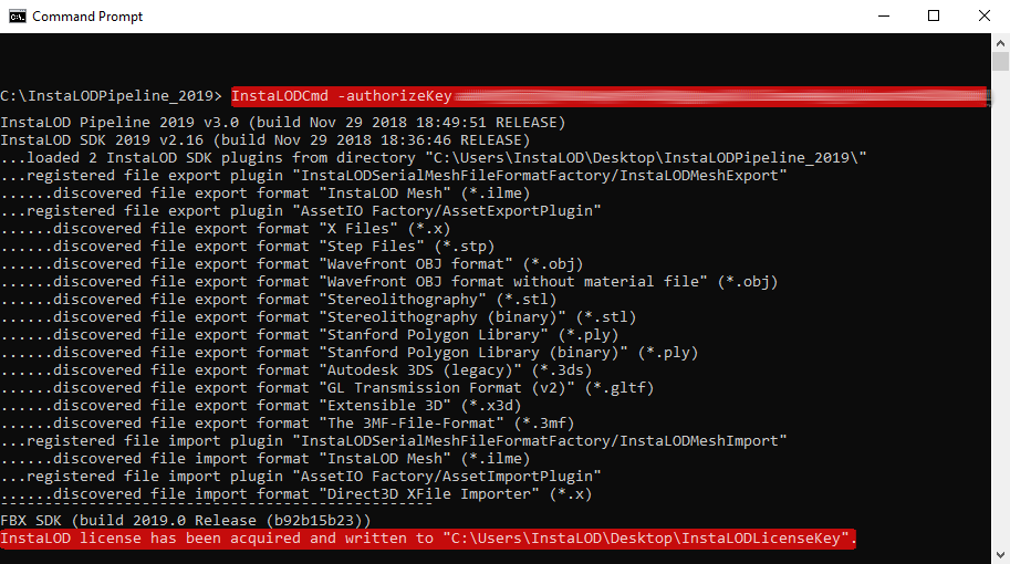 InstaLODCmd License