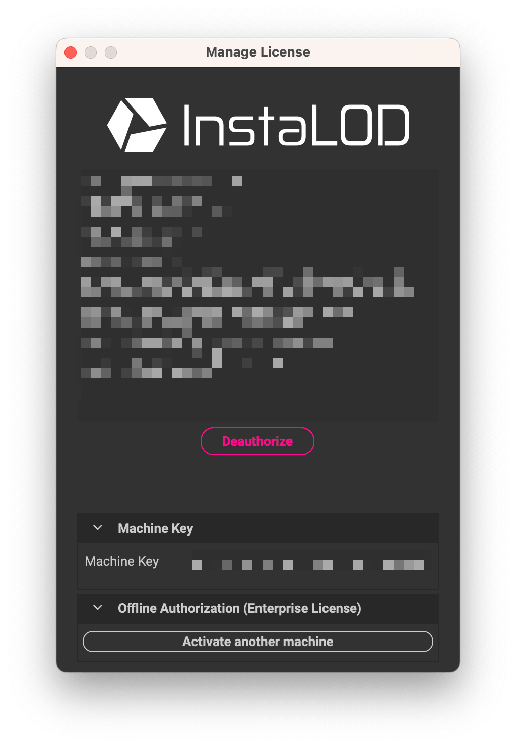 License Window
