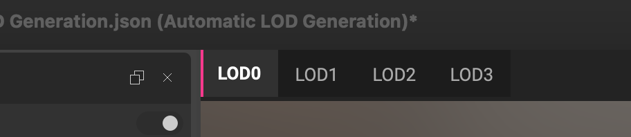 Tab bar with generated LODs